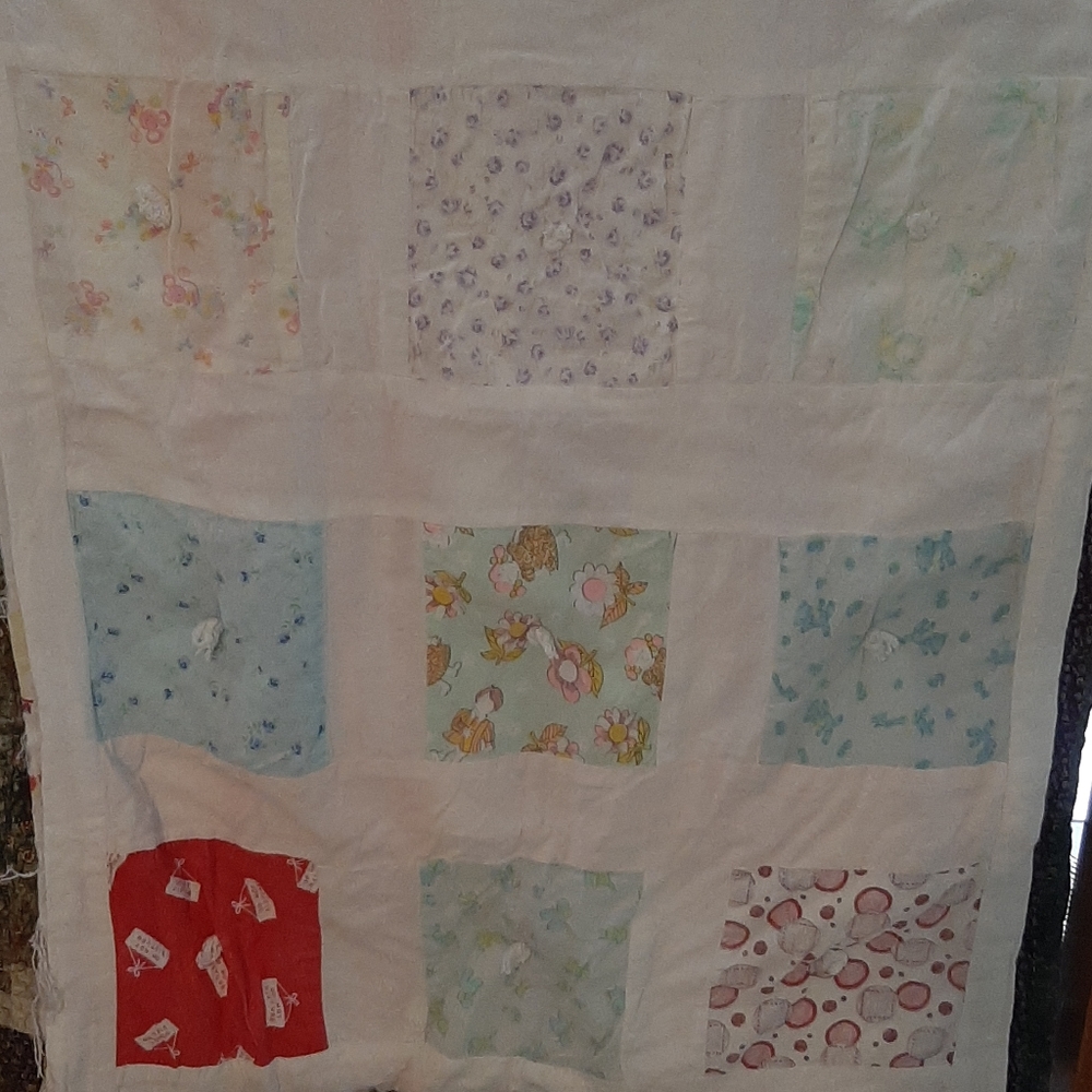 Vintage Baby Quilt clown theme